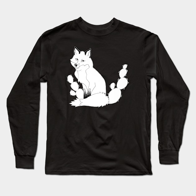 Fox and Cactus Long Sleeve T-Shirt by Lisamariesumner